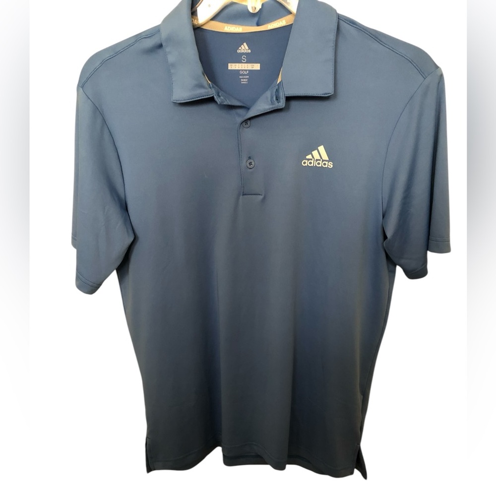 ADIDAS Golf Mens Performance Short Sleeve Polo Shirt  Blue‎ Sz Small